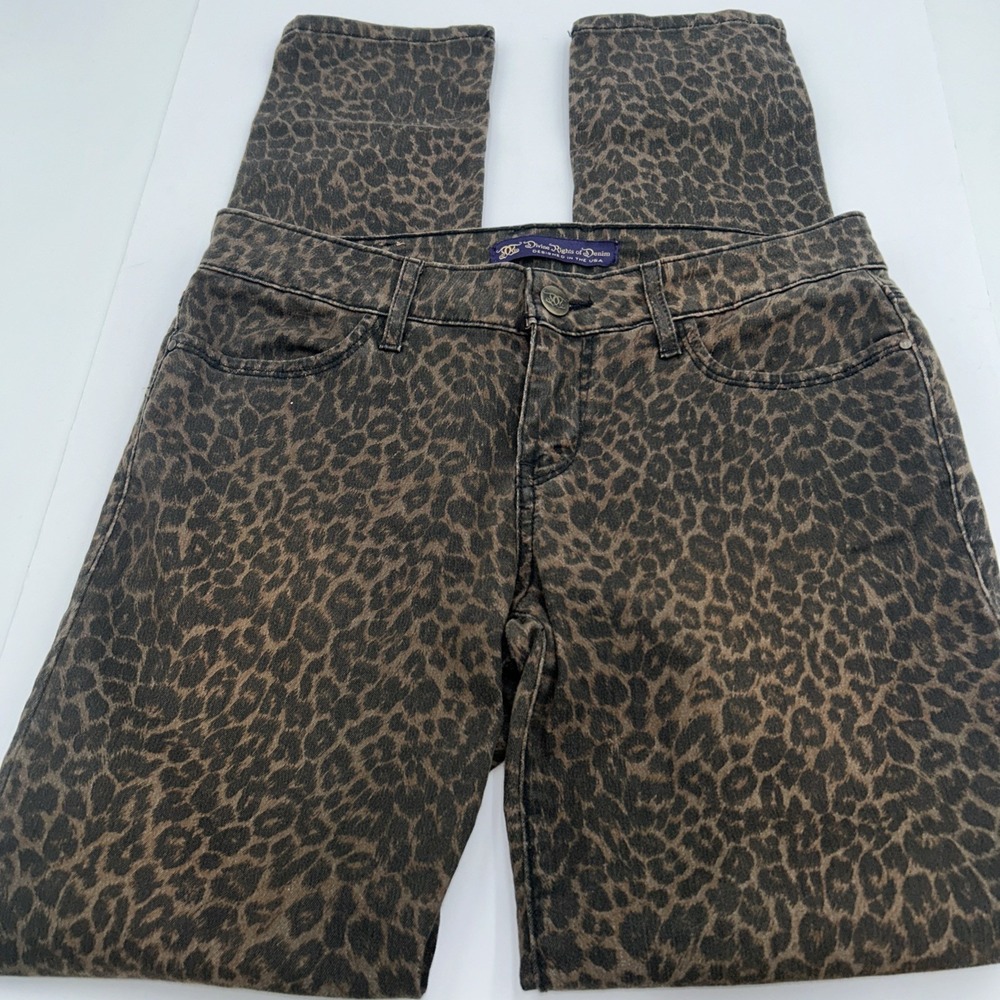 Leopard Print High-Rise Skinny Jeans - Brown/Black